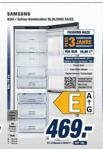 Expert Bening Samsung Kühl- Gefrierkombination Rl30j3005 Sa.eg Angebot