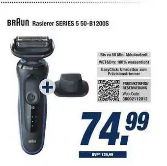 Expert Bening Braun Rasierer Series 5 50-b1200s Angebot