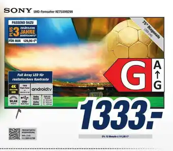 Expert Bening Sony Uhd-fernseher Ke75xh9299 Angebot