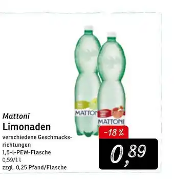 KONSUM Mattoni Limonaden Angebot