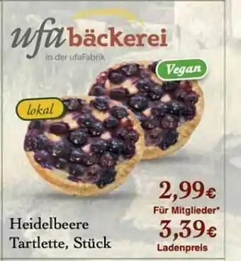 LPG Biomarkt Heidelbeere Tartlette, Stück Angebot