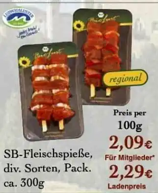 LPG Biomarkt Sb-fleischspieße Angebot