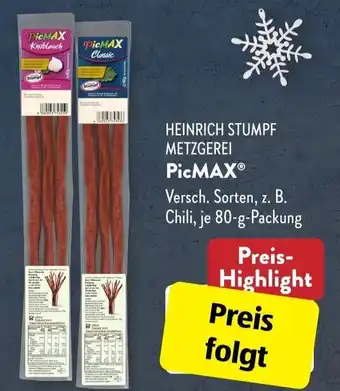 Aldi Süd Heinrich Stumpf Metzgerei PicMax 80 g Packung Angebot