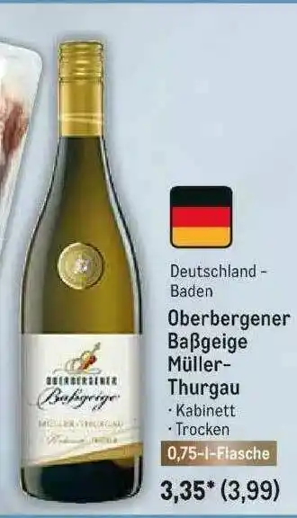 METRO Deutschland Baden Oberbergener Baßgeige Müller Thurgau Angebot