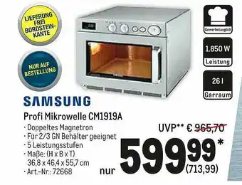 METRO Samsung Profi Mikrowelle CM192+A Angebot