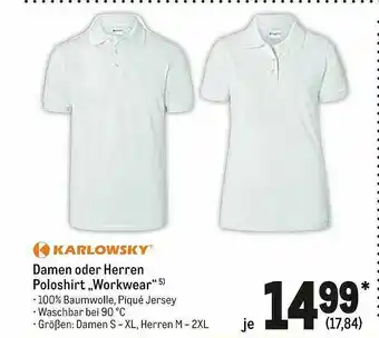 METRO Karlowsky Damen Oder Herren Poloshirt „workwear” Angebot