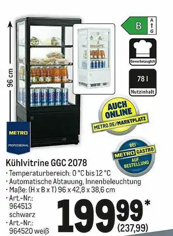 METRO Kühlvitrine GGC 2078 Angebot