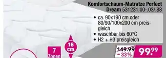 Möbel Boss Komfortschaum Matratze Perfect Angebot