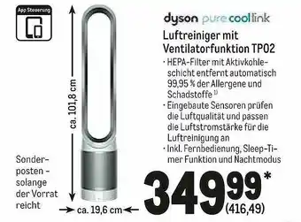 METRO Dyson Pure Cool Link Luftreiniger Mit Ventilatorfunktion Tp02 Angebot