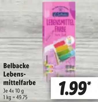 Lidl Belbacke Lebensmittelfarbe 4x10 g Angebot