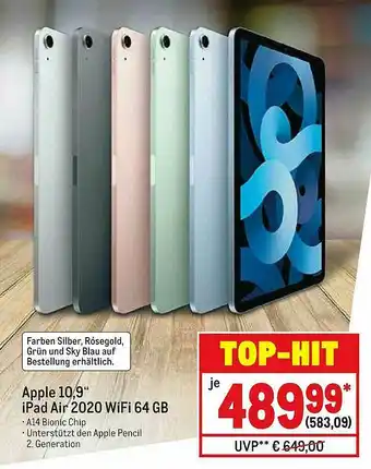 METRO Apple 10,9'' Ipad 2020 Wifi 64 Gb Angebot