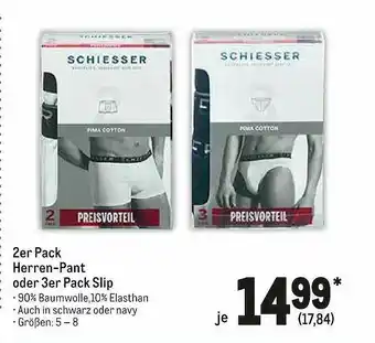 METRO Schiesser 2er Pack Herren-pant Oder 3er Pack Slip Angebot