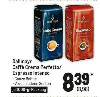 METRO Dallmayr Caffè Crema Perfetto Oder Espresso Intenso Angebot