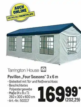 METRO Tarrington House Pavillon „four Seasons” Angebot