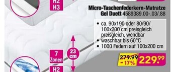 Möbel Boss Micro Taschenfederkern Matratze Gel Duett Angebot