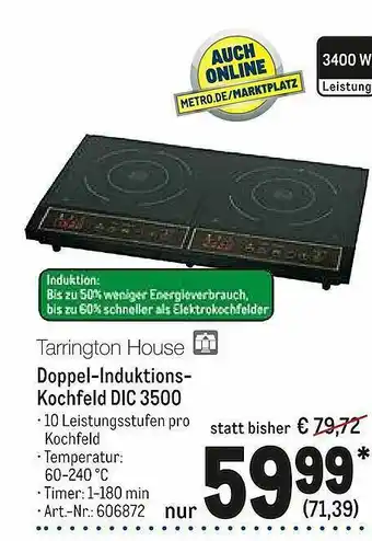 METRO Tarrington House Doppel-induktions-kochfeld Dic 3500 Angebot