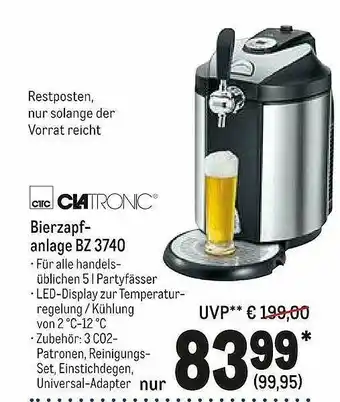 METRO Clatronic Bierzapfanlage Bz3740 Angebot