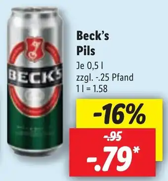 Lidl Beck's Pils 0,5 L Angebot