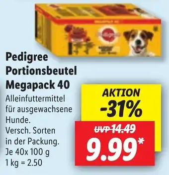 Lidl Pedigree Portionsbeutel Megapack 40 Angebot