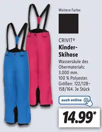 Lidl Crivit Kinder Skihose Angebot