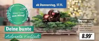 Lidl Adventsgesteck in Holzschale Angebot