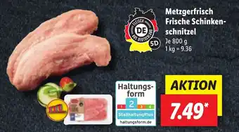 Lidl Metzgerfrisch Frische Schinkenschnitzel 800 g Angebot
