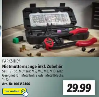 Lidl Parkside Nietmutternzange inkl. Zubehör Angebot