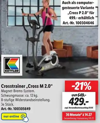 Lidl Kettler Crosstrainer ,,Cross M 2.0" Angebot