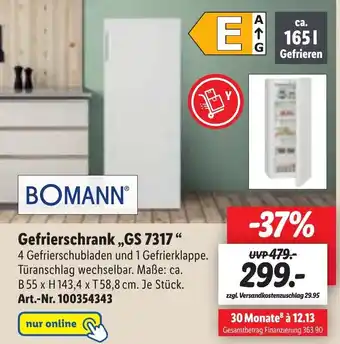 Lidl Bomann Gefrierschrank GS 7317 Angebot