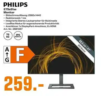 Saturn Philips 275e2fae Monitor Angebot