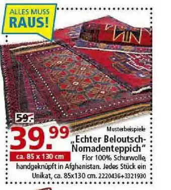 Segmüller Teppich „echter Beloutsch-nomadenteppich” Angebot