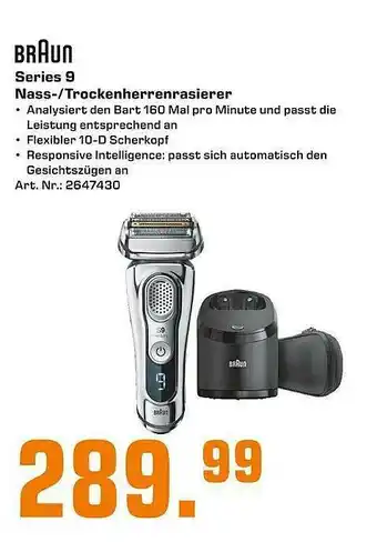 Saturn Braun Series 9 Nass- Trockenherrenrasierer Angebot