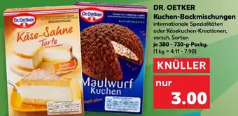 Kaufland Dr. Oetker Kuchen Backmischungen 380-730 g Packg. Angebot