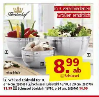 Segmüller Fürstenhof Schüssel Edelstahl Angebot