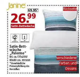 Segmüller Janine Satin-bettwäsche „palermo” Angebot