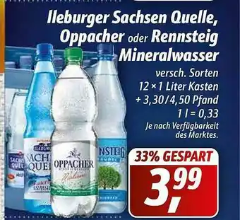 Simmel Ileburger Sachsen Quelle, Oppacher Oder Rennsteig Mineralwasser Angebot