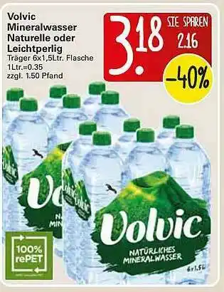 WEZ Volvic Mineralwasser Naturelle Oder Leichtperlig Angebot