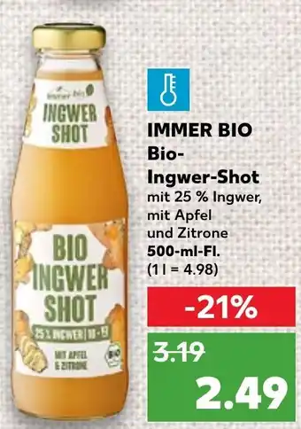 Kaufland Immer Bio Ingwer Shot 500 ml Fl. Angebot