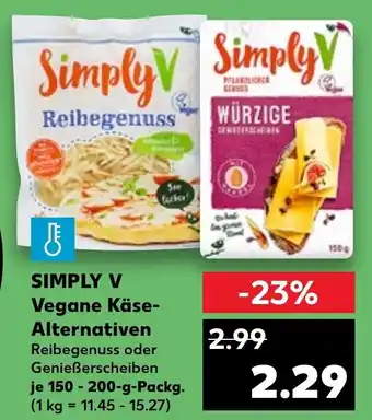 Kaufland Simply V Vegane Käse Alternativen 150-200 g Packg. Angebot