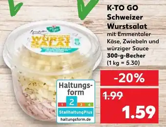 Kaufland K-To Go Schweizer Wurstsalat 300 g Becher Angebot