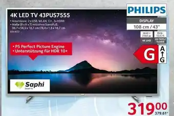 Selgros Philips 4k Led Tv 43pus7555 Angebot