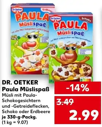 Kaufland Dr. Oetker Paula Müslispaß 330 g Packg. Angebot