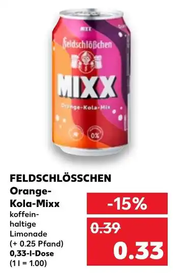 Kaufland Feldschlösschen Orange Kola Mixx 0,33 L Dose Angebot