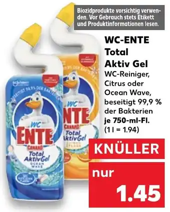 Kaufland WC Ente Total Aktiv Gel 750 ml Fl. Angebot