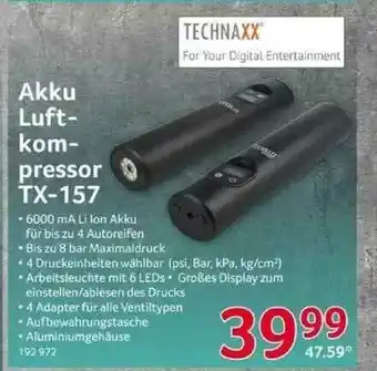 Selgros Technaxx Akku Luftkompressor Tx-157 Angebot