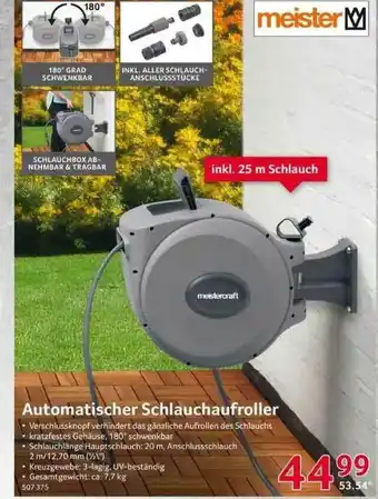 Selgros Meister M Automatischer Schlauchaufroller Angebot