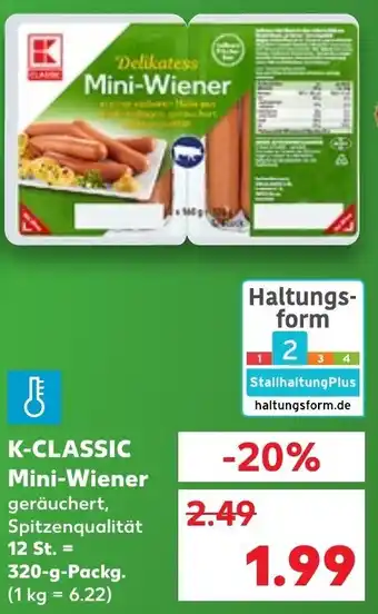 Kaufland K-Classic Mini Wiener 320 g Packg. Angebot