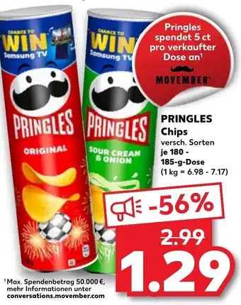 Kaufland Pringles Chips 180-185 g Dose Angebot