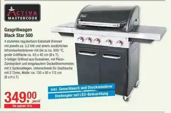 V Baumarkt Gasgrillwagen Black Star 500 Activa Mastercook Angebot