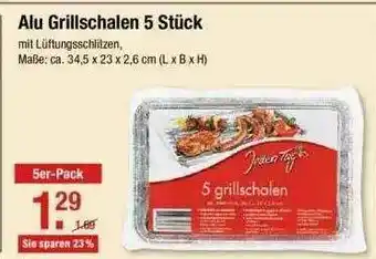 V Markt Alu Grillschalen 5 Stück Angebot